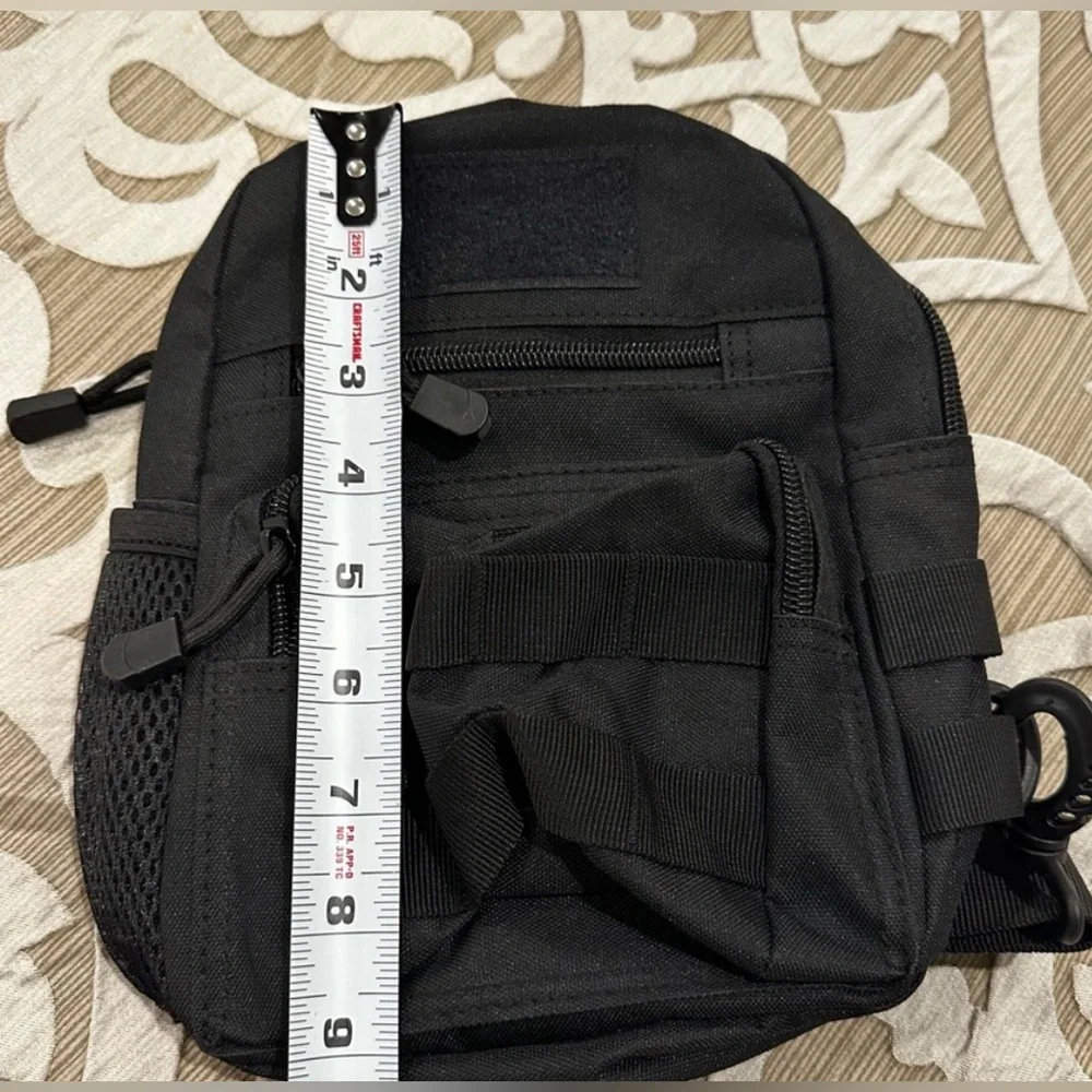 Tactical Black Unisex CrossBody Sling Backpack